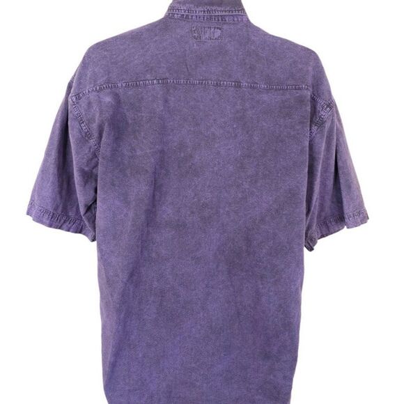Vintage Tomato Camp Shirt Mens Size Large 80s 90s Stonewash Purple - Picture 3 of 6